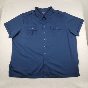 Boulder Creek Trading Co Pilot Short Sleeve Button Up Shirt Blue Men‎ 6XL Big
